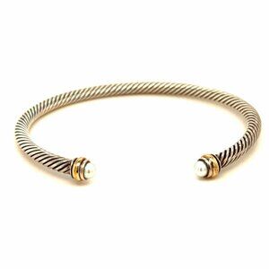 D.Y. 925 750 Two-Tone Pearl Cable Cuff